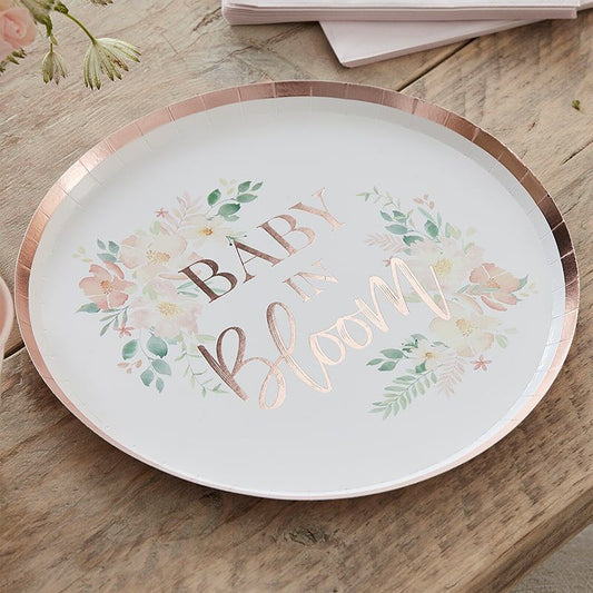 Baby in Bloom Paper Plates Pack of 8