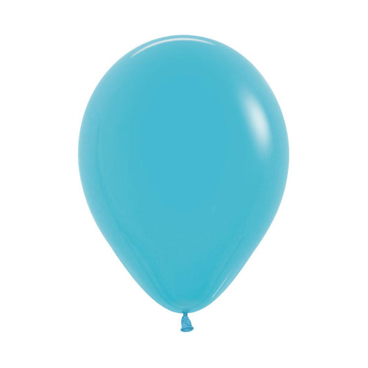 Caribbean Blue Solid 12.5cm Latex Balloons Pack of 100