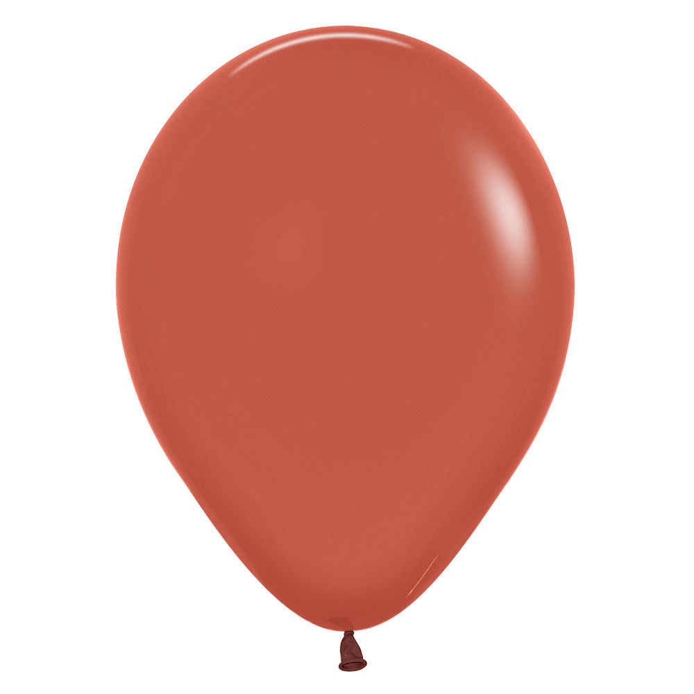 Terracotta Solid 12.5cm Latex Balloons Pack of 100