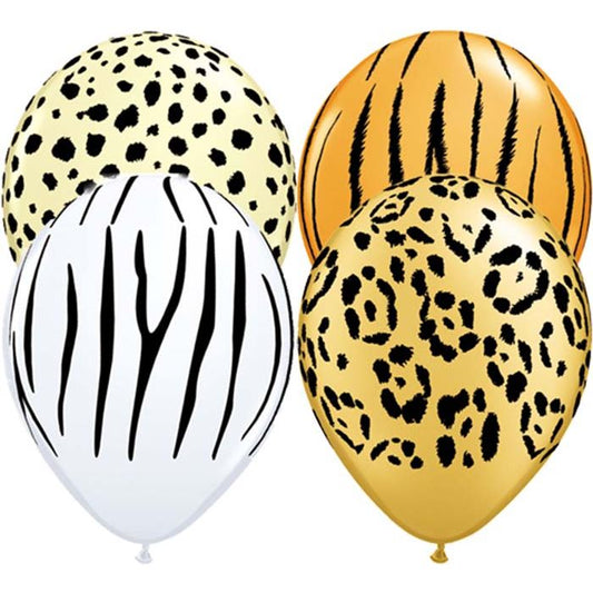 Safari Animal Print Assorted Latex Balloons Pack of 50