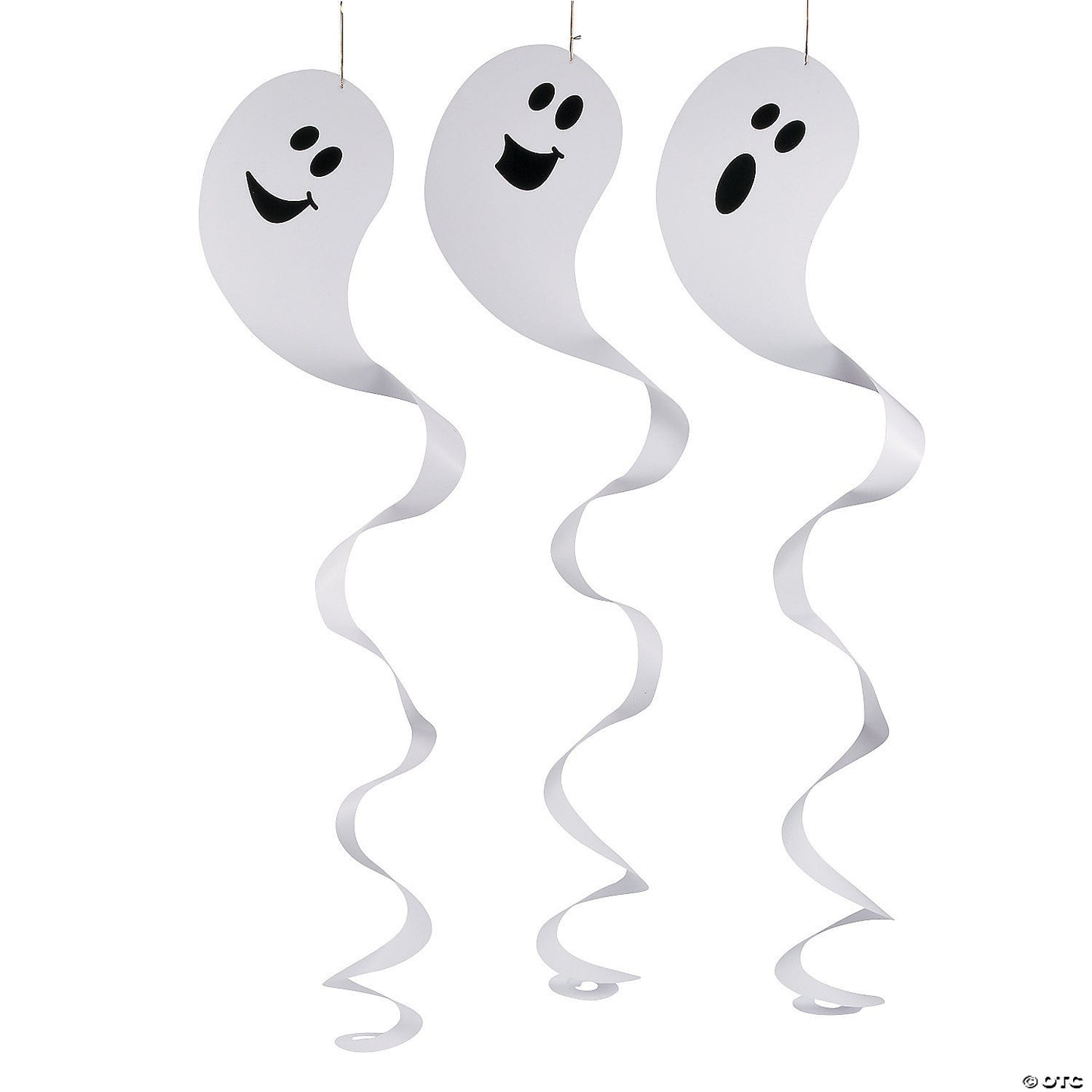 Giant Ghost Hanging Paper Swirl Halloween Decorations Pack of 12