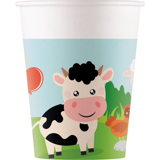 Farm Party Paper Cups Pack of 8