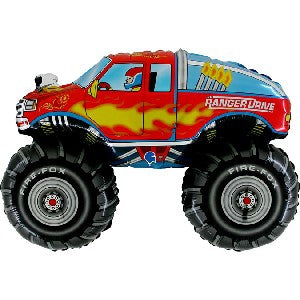 Monster Truck Flame Shape Foil Balloon