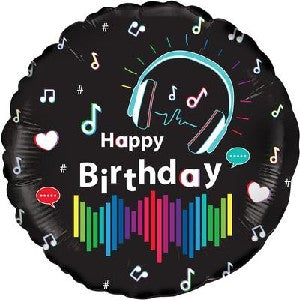 Happy Birthday Tik Tok Music 45cm Foil Balloon