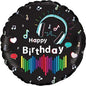 Happy Birthday Tik Tok Music 45cm Foil Balloon