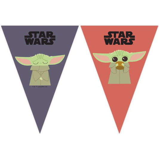 The Mandalorian/ Baby Yoda Paper Flag Banner