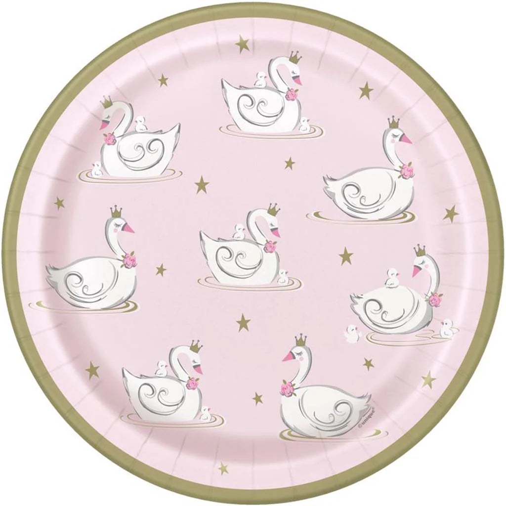 Swan Party Dinner Plates Pack of 8