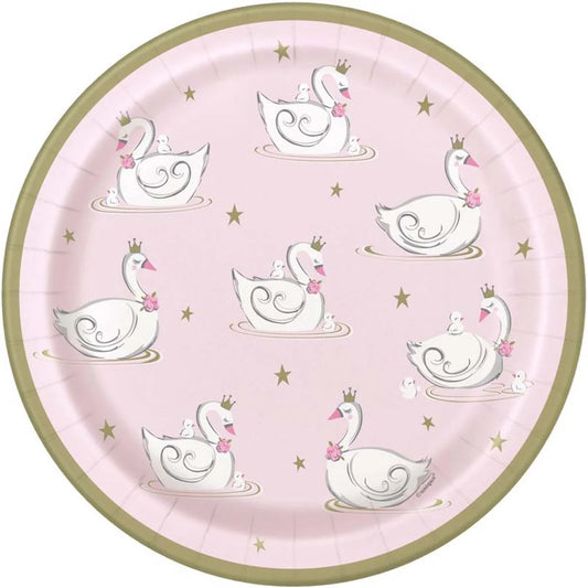 Swan Party Dinner Plates Pack of 8