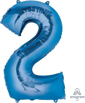 Blue Foil Balloon Number 2