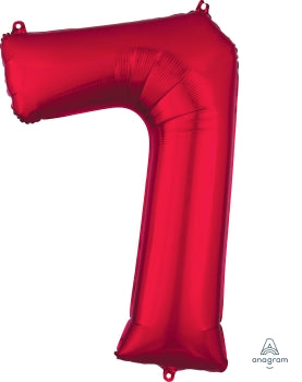 Red Foil Balloon Number 7