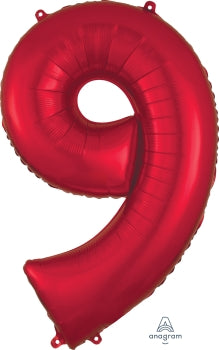 Red Foil Balloon Number 9