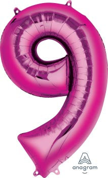 Pink Foil Balloon Number 9