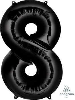 Black Foil Balloon Number 8