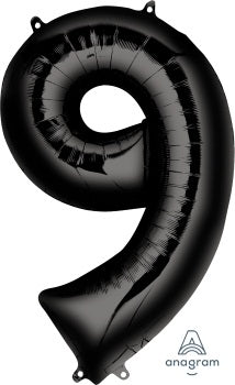 Black Foil Balloon Number 9