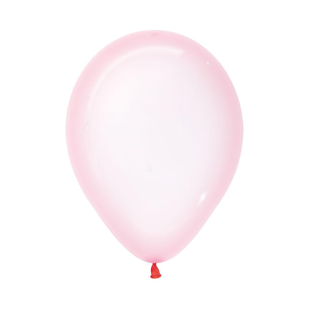 Crystal Pastel Pink Latex Balloons Pack of 10