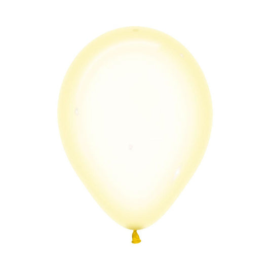 Crystal Clear Pastel Yellow 12.5cm Latex Balloons Pack of 100