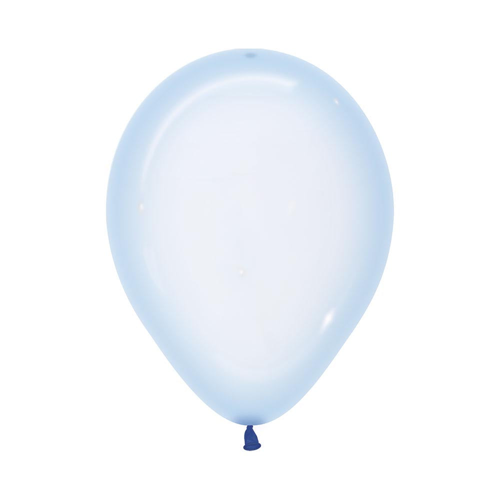 Crystal Clear Pastel Blue 12.5cm Latex Balloons Pack of 100