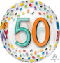 50th Birthday Rainbow Confetti Orb Foil Balloon