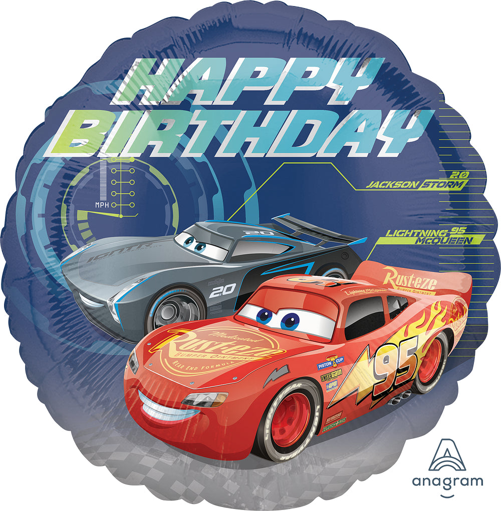 Cars 3 Happy Birthday 45cm Foil Balloon