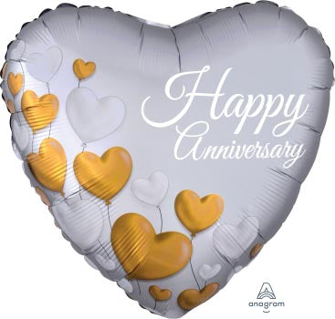 Anniversary Platinum 45cm Foil Balloon