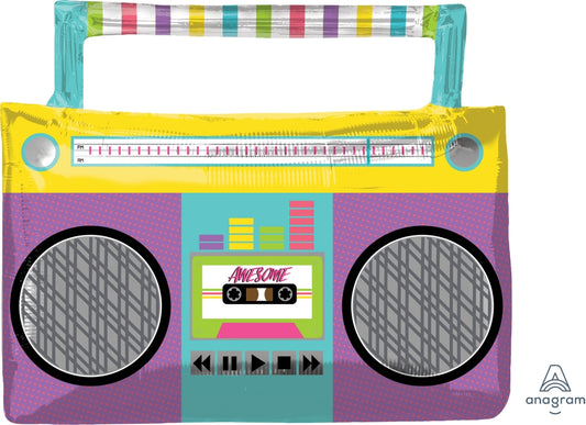 Awesome 80s Party Boombox Supershape Foil Balloon