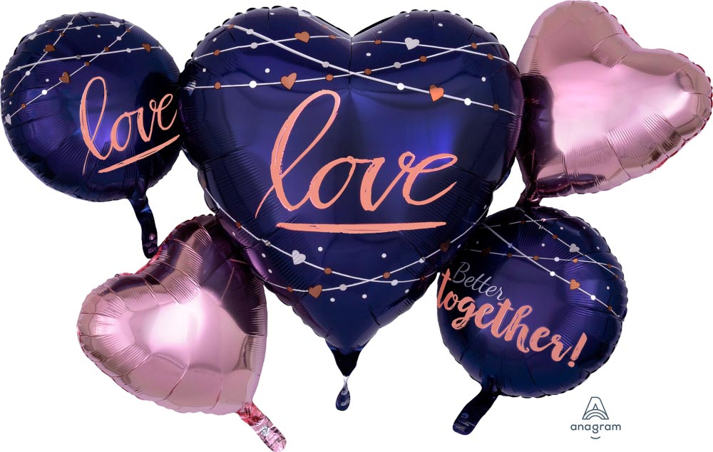 Navy Wedding Foil Balloon Set