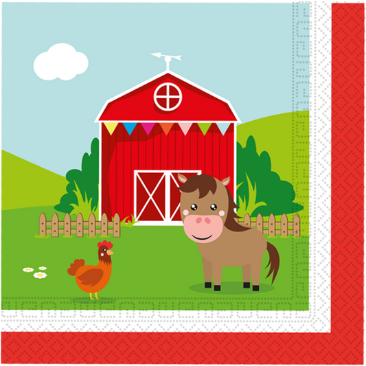 Farm Party Paper Napkins Pack of 20