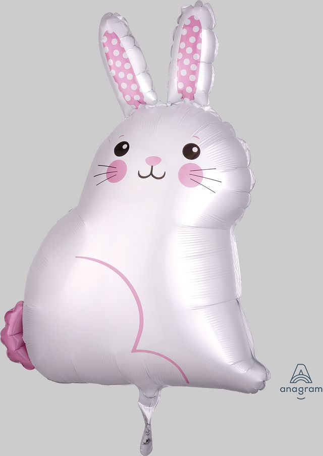 Satin White Bunny Jumbo Shape Foil Balloon