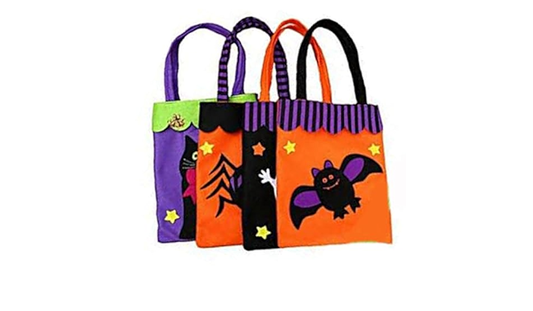 Large Halloween Felt Bags Assorted Pack of 6