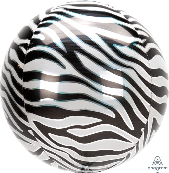 Zebra Print Orb Foil Balloon