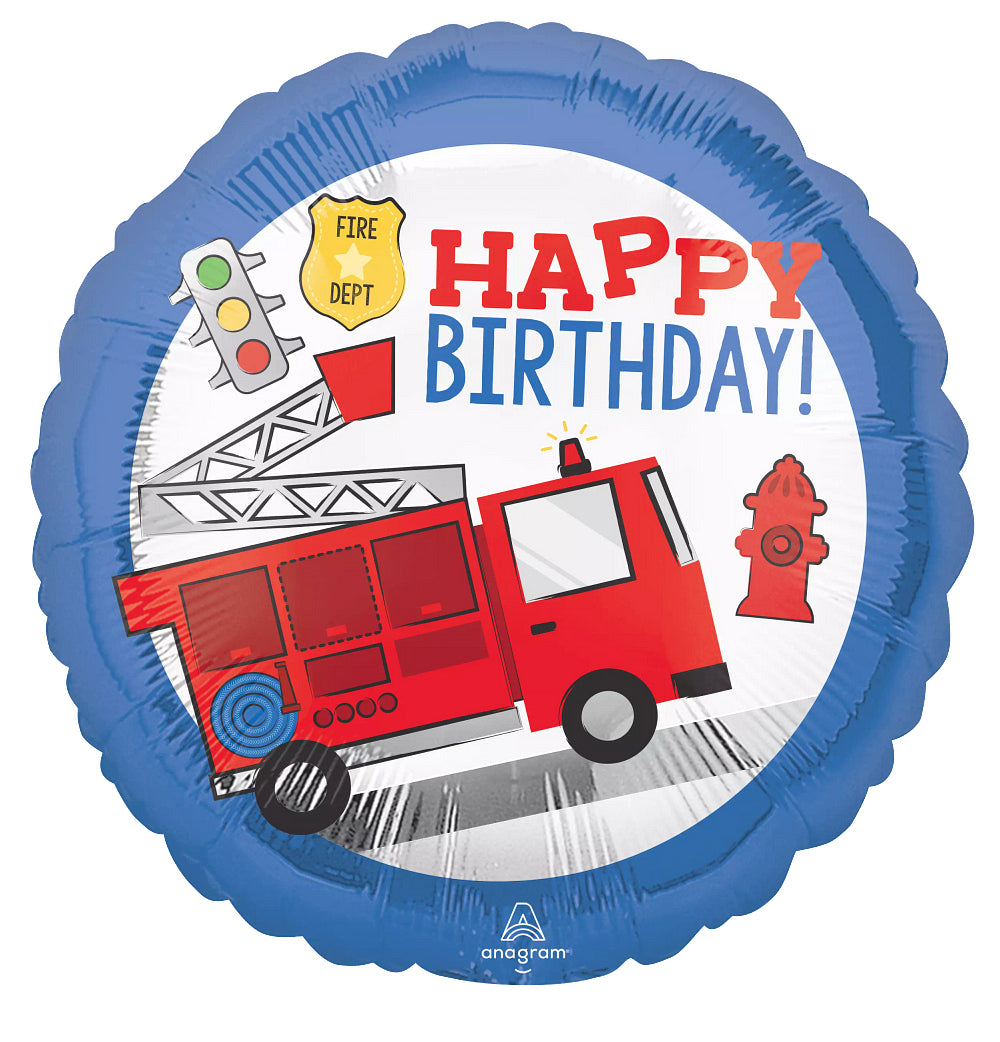 First Responder Happy Bday 45cm Foil Balloon