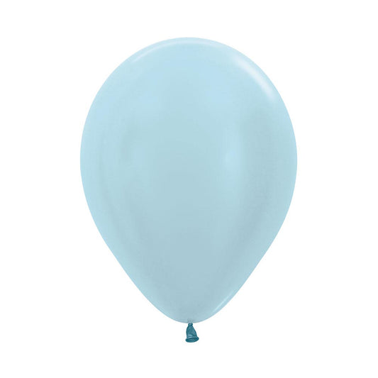 Satin Pearl Blue 12.5cm Latex Balloons Pack of 10