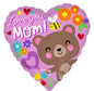 Love You Mom Bear 45cm Foil Balloon