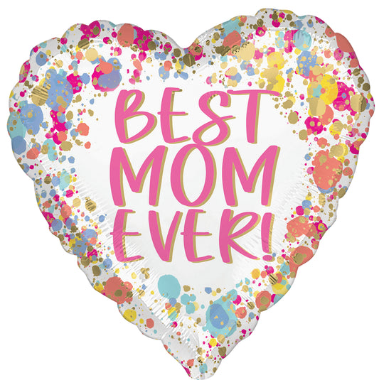 Painted Best Mom 45cm Foil Balloon