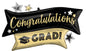 Congrats Grad Gold & Black Supershape Foil Balloon