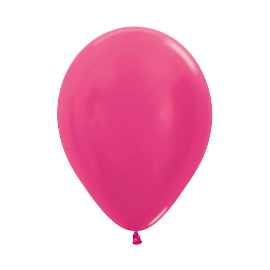 Metallic Pearl Hot Pink 12.5cm Latex Balloons Pack of 100