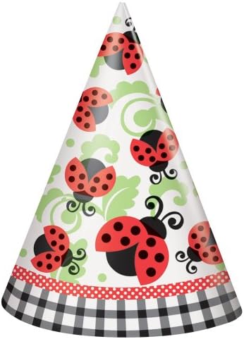 Lively Ladybug Paper Party Hats Pack of 8