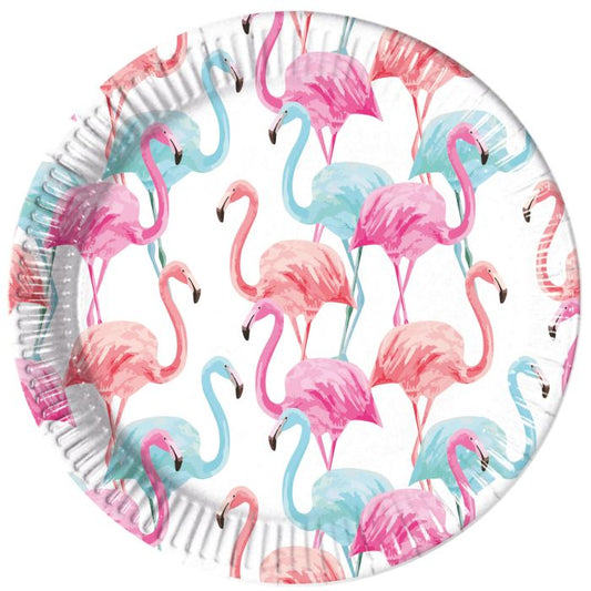 Tropical Flamingo Paper Plates Pack of 8