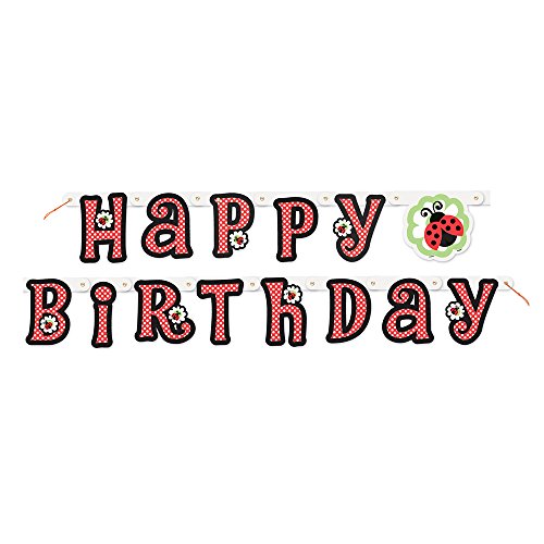 Lively Ladybug Paper Happy Birthday Banner