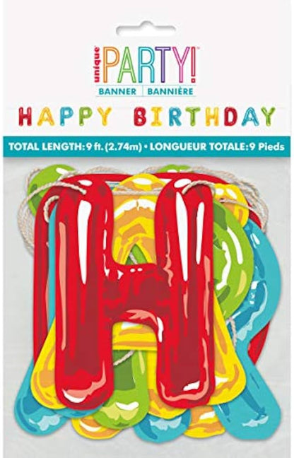 Happy Birthday Balloon Paper Banner