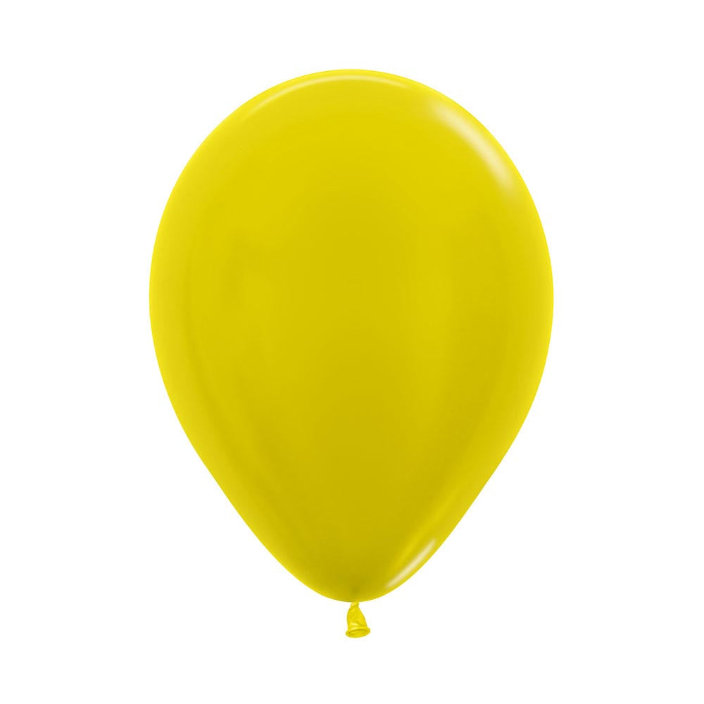 Metallic Pearl Yellow 12.5cm Latex Balloons Pack of 100