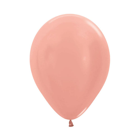 Metallic Pearl Rose Gold 12.5cm Latex Balloons Pack of 100