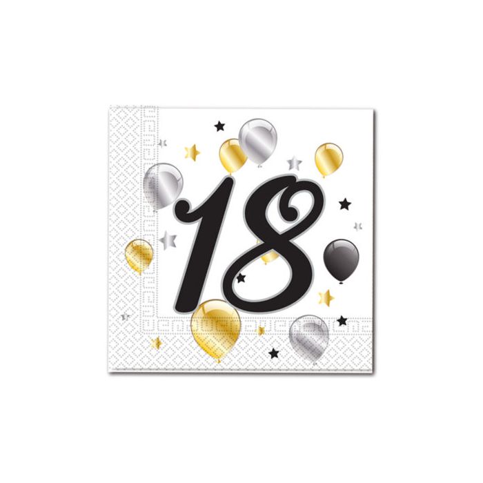 Milestone 18th Birthday Paper Napkins Pack of 20