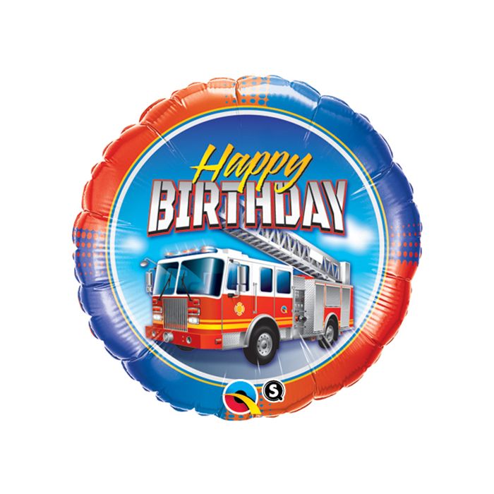 Fire Truck Happy Birthday 45cm Foil Balloon