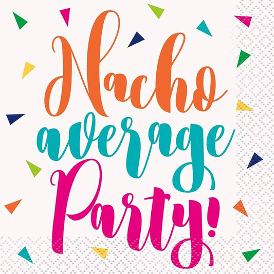 Boho Fiesta Beverage Napkins "Nacho Average Party!" Pack of 16