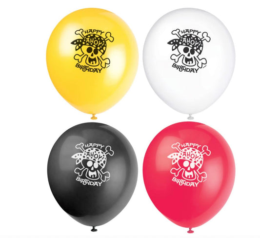 Pirate Bounty Latex Balloons Pack of 8