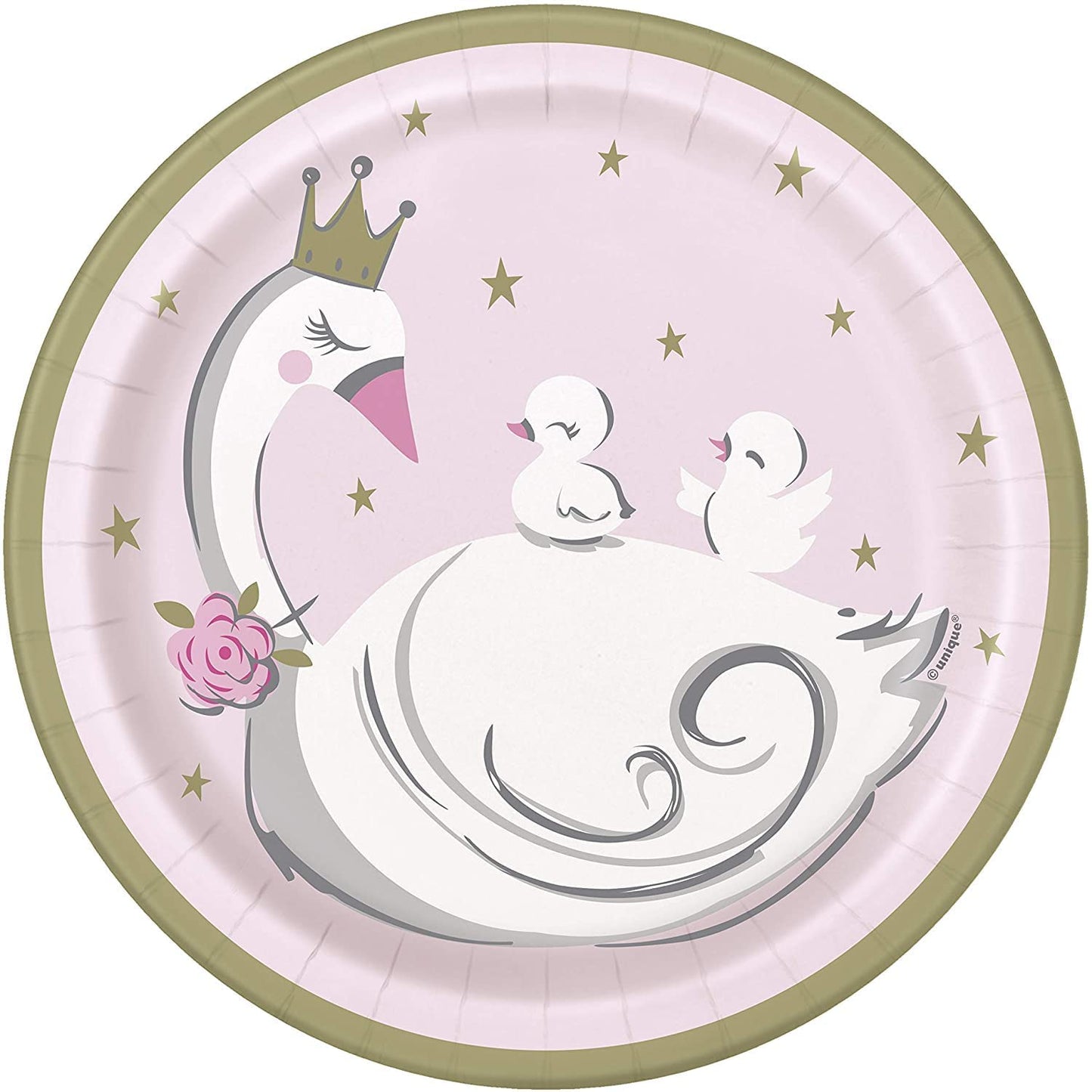 Swan Party Dessert Plates Pack of 8