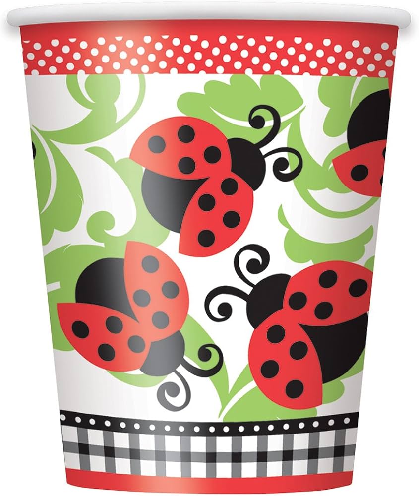 Lively Ladybug Paper Cups Pack of 8