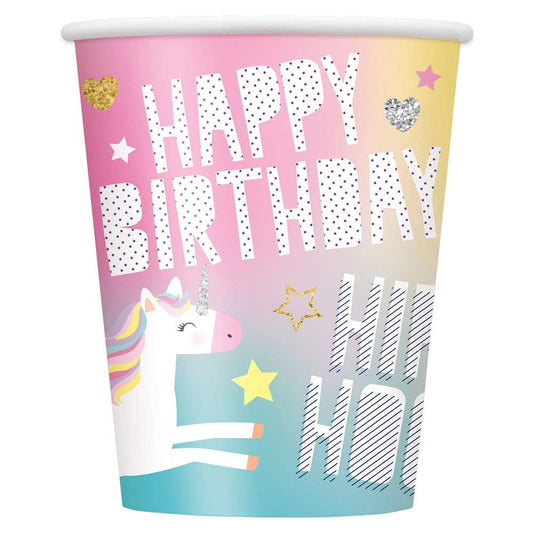 Whimsical Unicorn Paper Cups Pack of 8