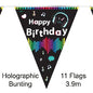 Tik Tok Music Birthday Holographic Flag Banner